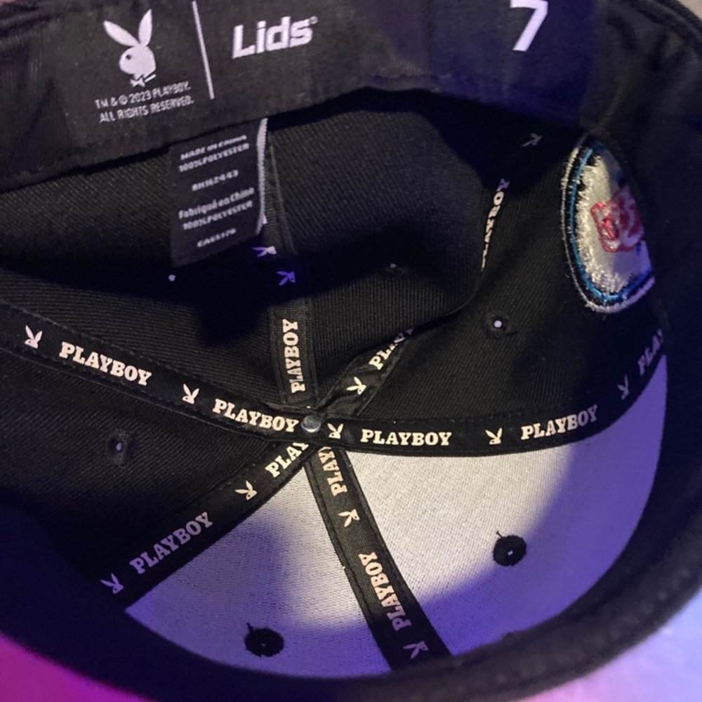 Lids Playboy blue and pink fitted hat